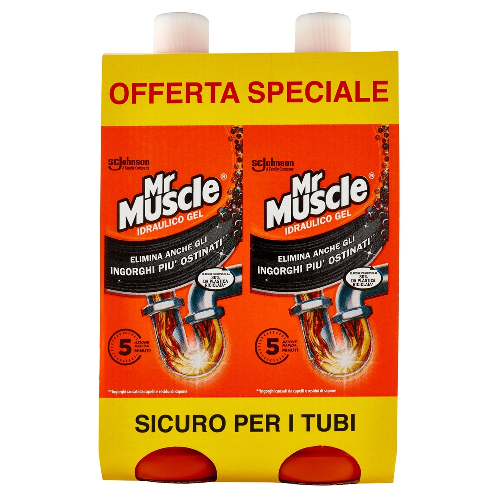 Mr Muscle Idraulico Gel Bipacco Cartone 2 x 1000 ml